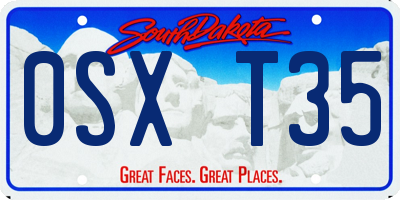 SD license plate 0SXT35