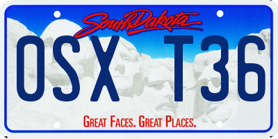 SD license plate 0SXT36