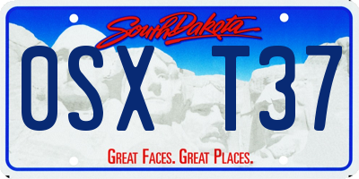SD license plate 0SXT37
