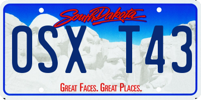 SD license plate 0SXT43