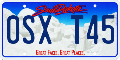 SD license plate 0SXT45