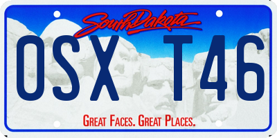 SD license plate 0SXT46