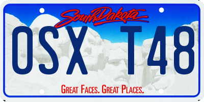 SD license plate 0SXT48