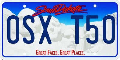SD license plate 0SXT50