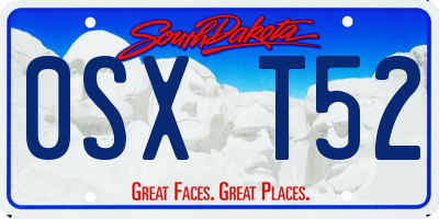 SD license plate 0SXT52
