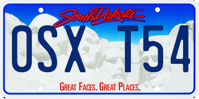 SD license plate 0SXT54