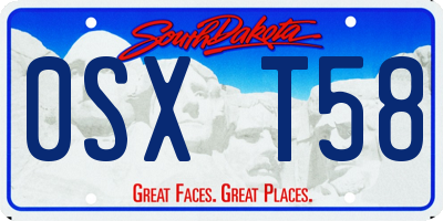 SD license plate 0SXT58
