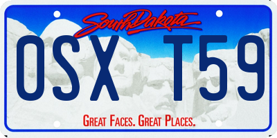 SD license plate 0SXT59