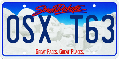 SD license plate 0SXT63