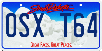 SD license plate 0SXT64