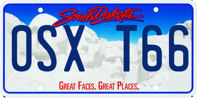SD license plate 0SXT66