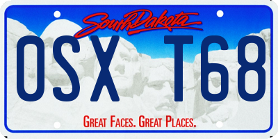 SD license plate 0SXT68