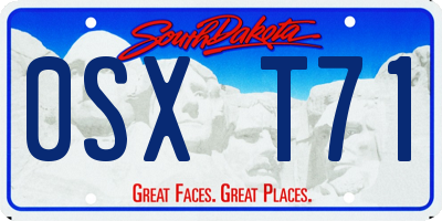 SD license plate 0SXT71