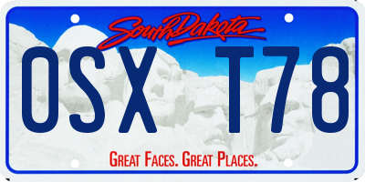 SD license plate 0SXT78