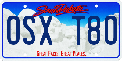 SD license plate 0SXT80