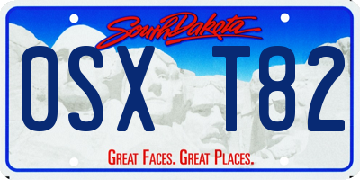SD license plate 0SXT82