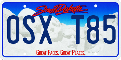 SD license plate 0SXT85
