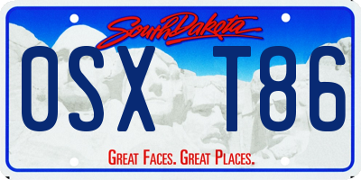 SD license plate 0SXT86