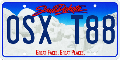 SD license plate 0SXT88