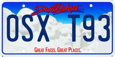 SD license plate 0SXT93
