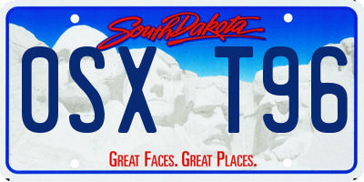 SD license plate 0SXT96