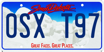 SD license plate 0SXT97