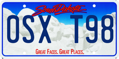 SD license plate 0SXT98
