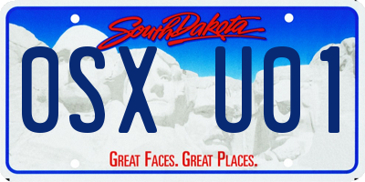 SD license plate 0SXU01