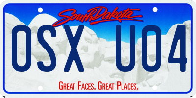 SD license plate 0SXU04