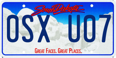 SD license plate 0SXU07