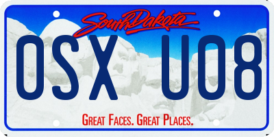 SD license plate 0SXU08