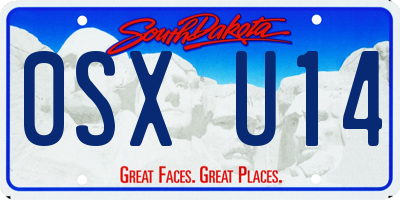 SD license plate 0SXU14