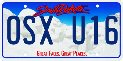 SD license plate 0SXU16