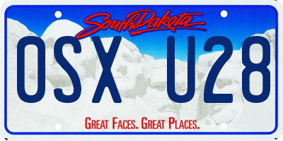 SD license plate 0SXU28