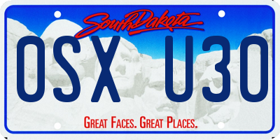SD license plate 0SXU30
