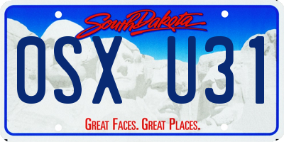 SD license plate 0SXU31