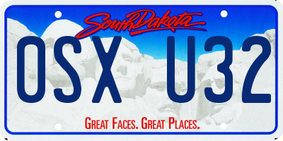 SD license plate 0SXU32