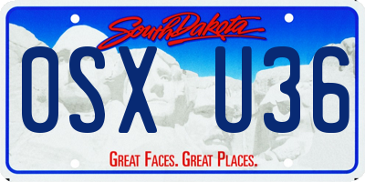 SD license plate 0SXU36