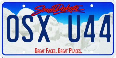 SD license plate 0SXU44