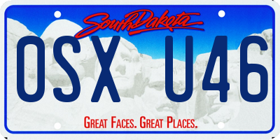 SD license plate 0SXU46