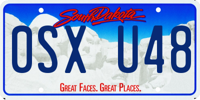 SD license plate 0SXU48