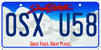 SD license plate 0SXU58