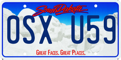 SD license plate 0SXU59