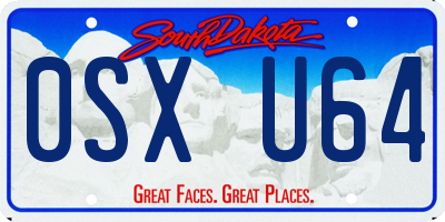 SD license plate 0SXU64
