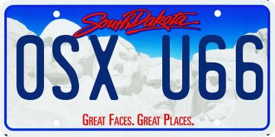 SD license plate 0SXU66