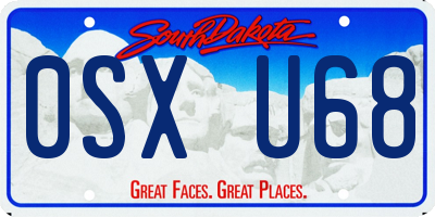 SD license plate 0SXU68