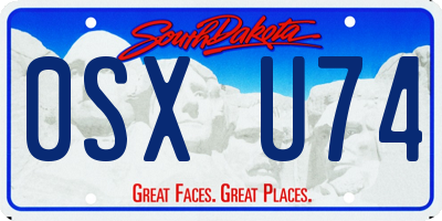 SD license plate 0SXU74