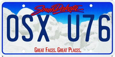 SD license plate 0SXU76