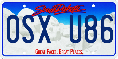 SD license plate 0SXU86