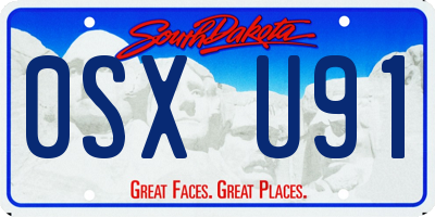 SD license plate 0SXU91